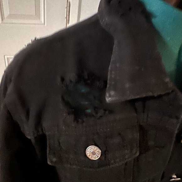 Better Be Black Jean Jacket for Women, Size: Large - Picture 5 of 8